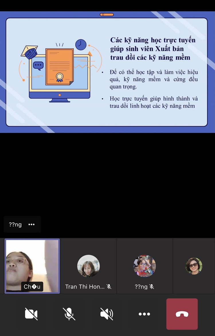 Hình ảnh slide trình chiếu nội dung tham luận của sinh viên Nguyễn Thị Thúy, lớp Xuất bản điện tử 40

